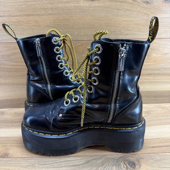 Dr. Martens Jadon Max Platform Chunky Womens 7 Combat Boots Black Leather Zip 38 - Picture 6 of 11